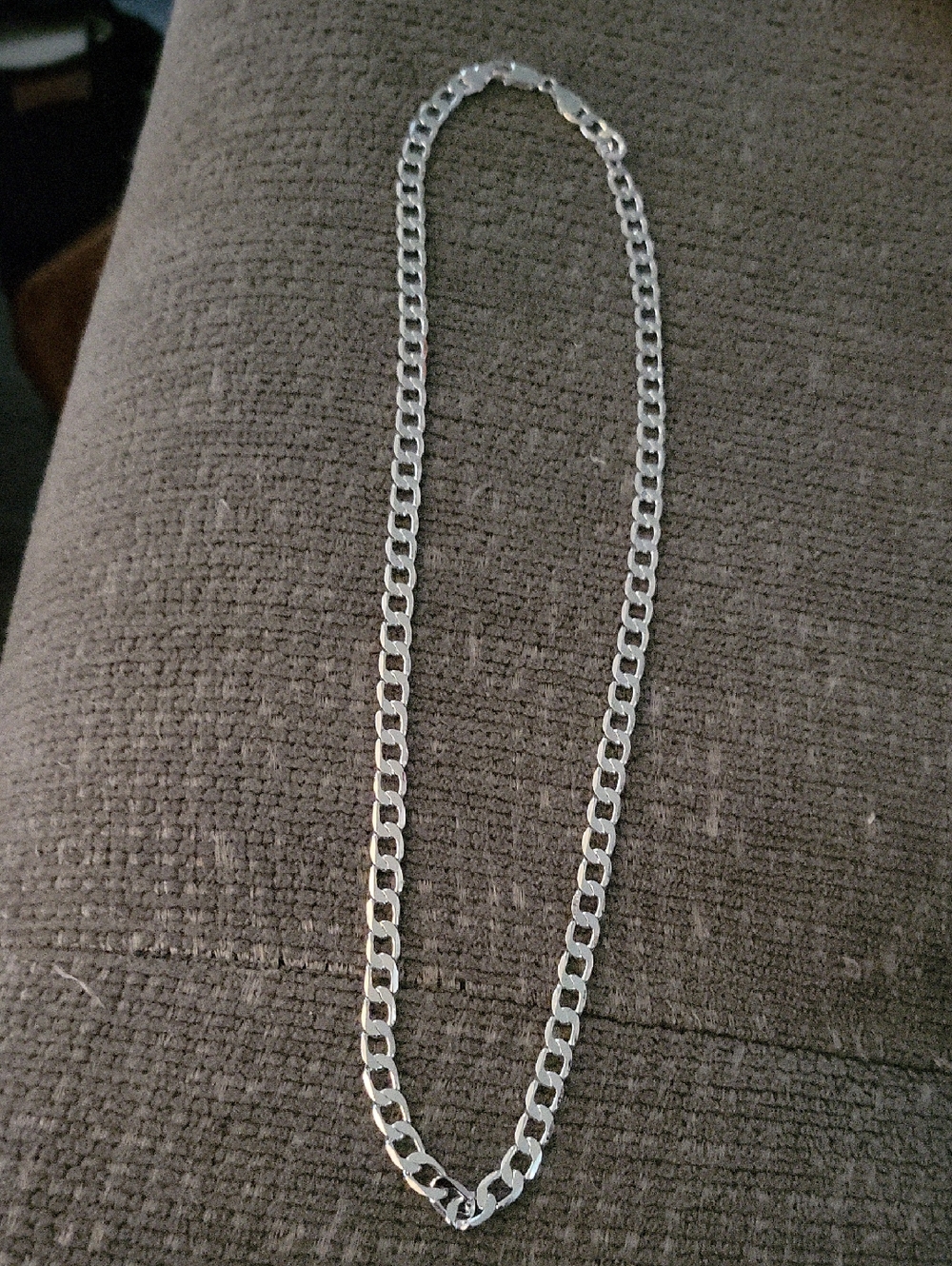 Source Unknown Silver Men's Curb Chain Necklace
